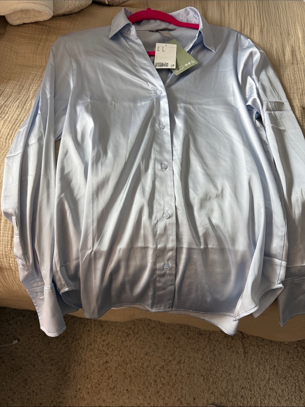 H&M Light Blue Button-Up Blouse
